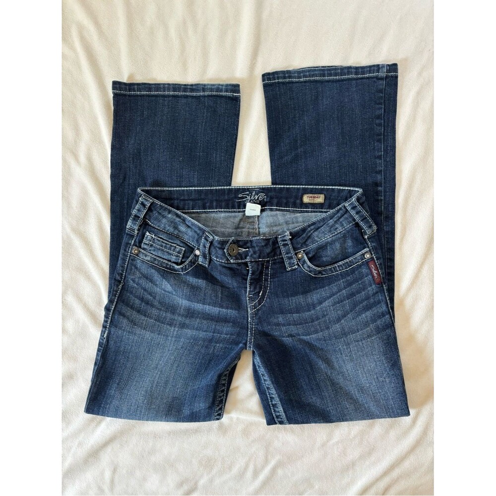 Vintage Y2K Silver Jeans Women's Dark Blue “Tuesday” Bootcut Jeans